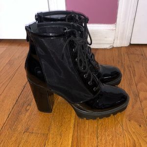 Heeled combat boots ( worn once )